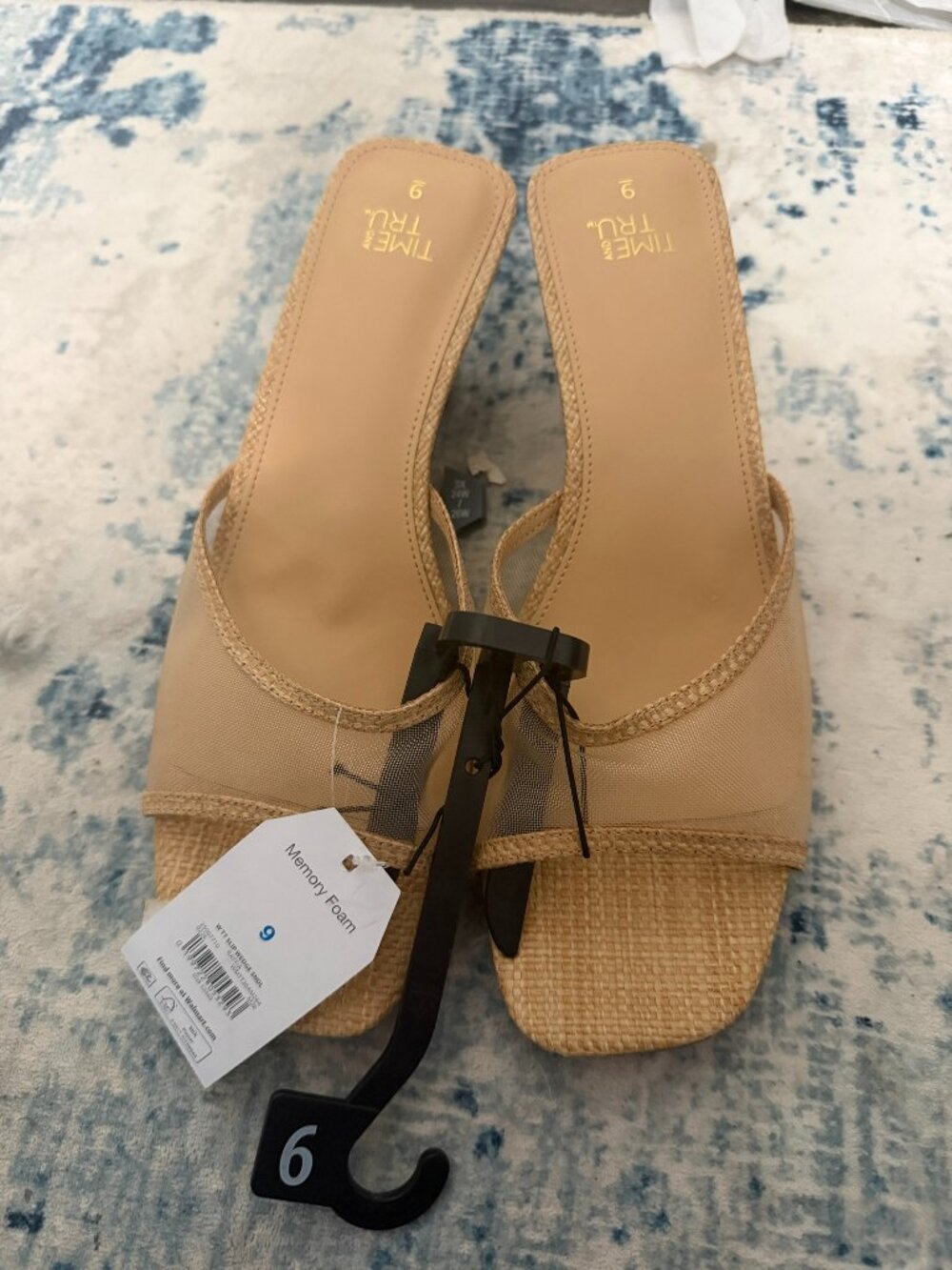 Time and Tru Woven Mesh Slip On Wedge Sandals Womens Size 9 NWT